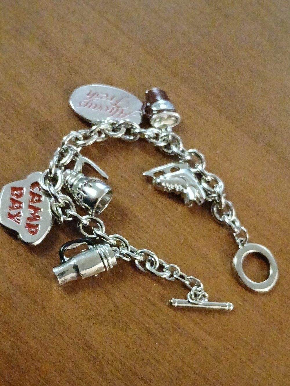 Tim Horton's Brand Silver Tone  Charm Bracelet Themed Charms Collectible Coffee